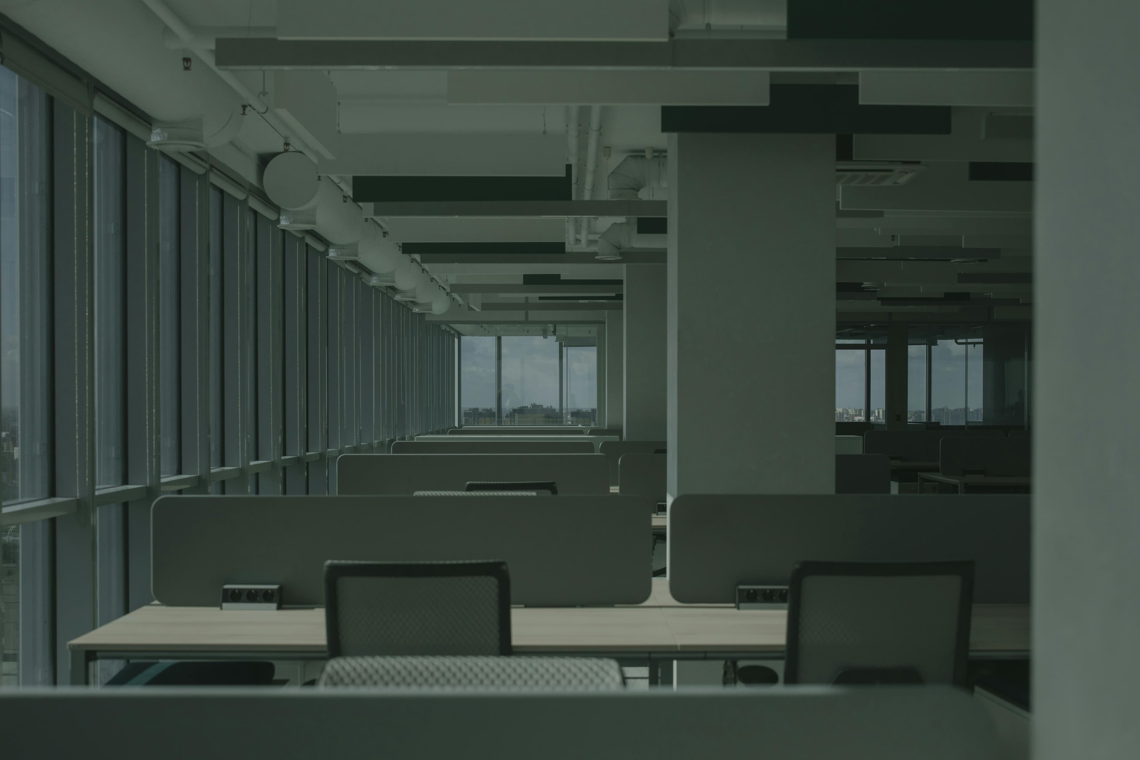 Modern empty office workspace